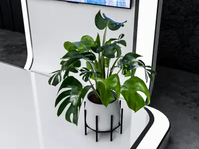 Futuristic White Exhibition Booth Design High-Quality 3D Model 3D model
