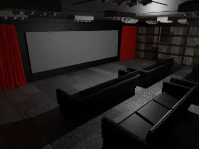 Cinema Room Low-poly 3D model
