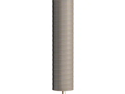 Silver-gray metal round base white paper floor lamp 3D model
