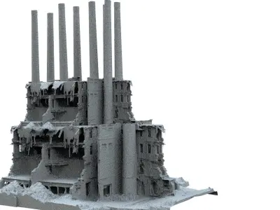 Factory ruins 2 3D model 3D model