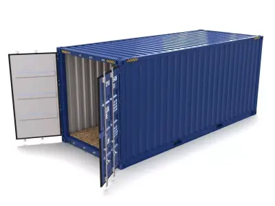 20ft Shipping Container Blue 3D model