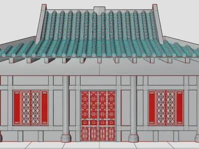 Japanese House 3D model Low-poly 3D model