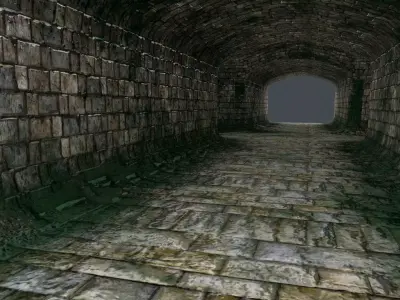 catacomb tunnel Low-poly 3D model