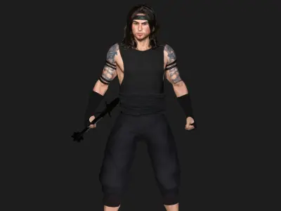 AAA 3D REALISTIC ASIAN CHINESE MALE CHARACTER - FIGHTER  Low-poly 3D model