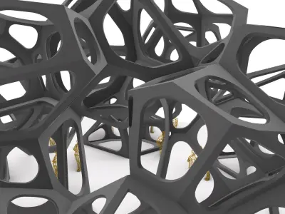 SciFi Gemstone Cells Pavilion 3D model