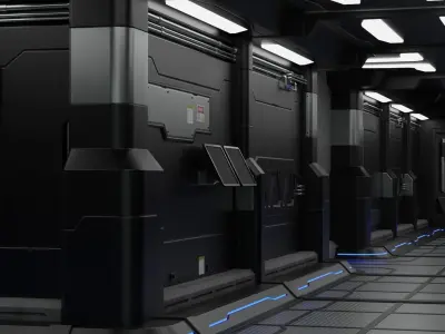 Sci Fi Modular Interior 1A Low-poly 3D model