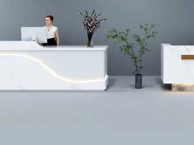 Front Desk Bar Modern Cashier 3D model