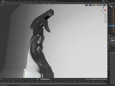 Plastic Spray Bottle - Hand Sanitizer 3D model