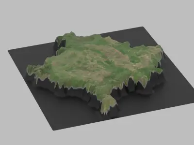 Kosovo Map Country Low-poly 3D model