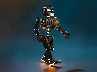 Sci-Fi Robot X-26-2 Low-poly 3D model