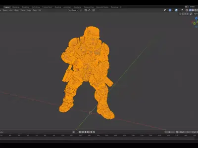 20 Printable 3D Miniatures Futuristic Soldier Sci-Fi Trooper  3D print model