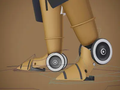 Rigged robot character model 3D model