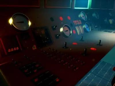 Sci-fi Control Panel Desk - Low Poly PBR Game Ready Low-poly 3D model