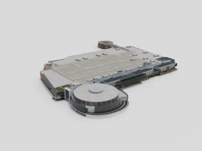 Huntington Place modern building 3D model