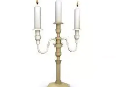 candle lights lowpoly 3d model Low-poly 3D model