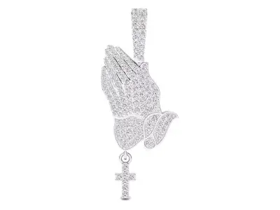 praying hands pendant 3D print model
