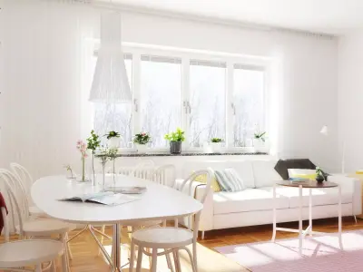  Bright living room Free 3D model