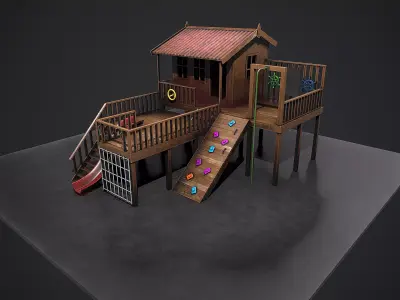 Kids playground Low-poly 3D model