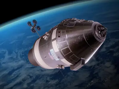 Apollo command and service module Low-poly 3D model