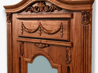 Door0053 ornate wooden door 3D model