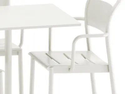 Muuto Linear Steel Armchair and Still Cafe Table Square 3D model