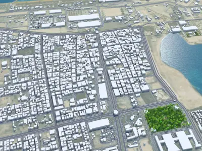 Al Jubail and Fanateer Beach Saudi Arabia Low-poly 3D model