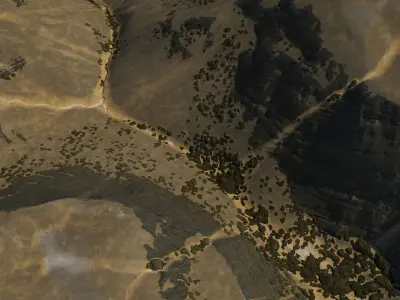 Landscape Tundra Fields Low-poly 3D model