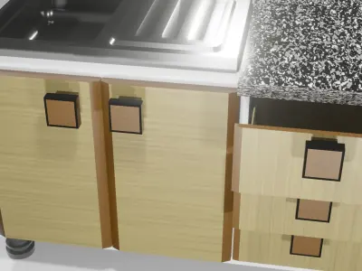 washbasin table Low-poly 3D model