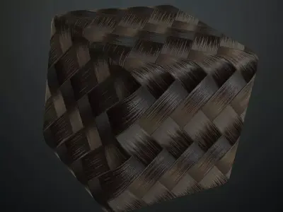 Dark Woven Rattan Wicker PBR Seamless Texture