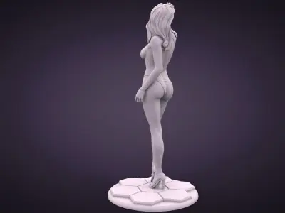 Sci fi Cyber Girl Character Cyborg Figurine Female 3D print model