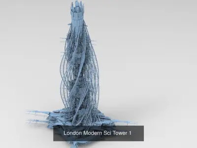 London Sci fi Modern Tower collection 1 3D Model Pack