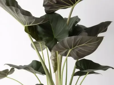 Modern Plant Stand 3D Model Minimalist Planter Sculptural Base Low-poly 3D model