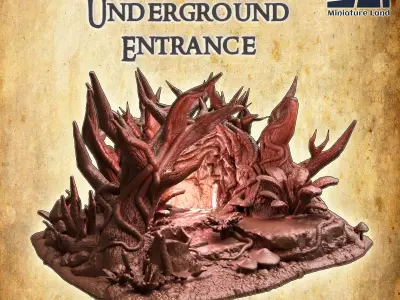 Forest Underground Entrance  Tabletop Terrain 28 mm 3D print model