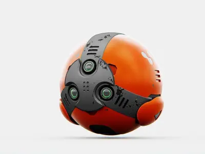 BALL DROID F-200 RIGGED - ANIMATED 3D model