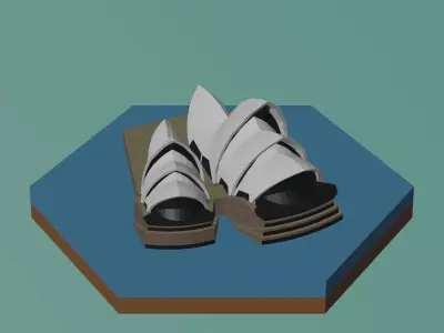 Pack Landmarks miniatures  Low-poly 3D model