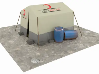 SyrianTentCityPart01 tent Low-poly 3D model