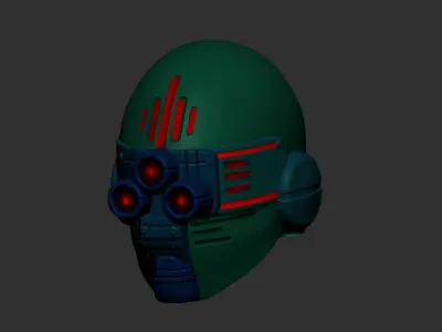 helmet high poly sculpt 3d printable 3D model 8