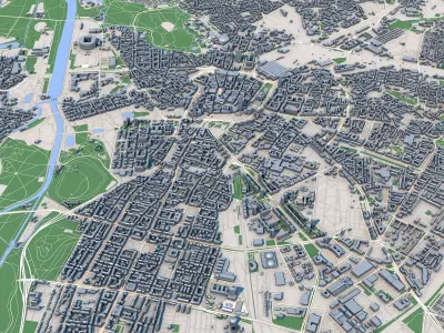 Leipzig City Germany 3D model