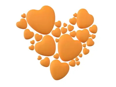 Combination Design Heart Icon v1 008 3D model