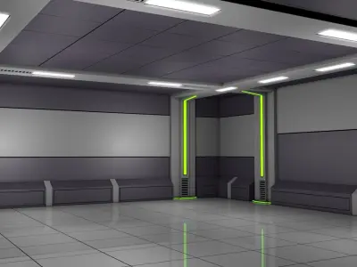 Sci Fi Room 3D model 2