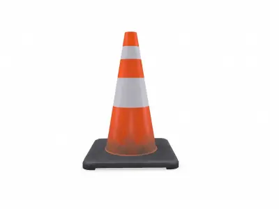 Traffic Cone Low-poly PBR Free low-poly 3D model