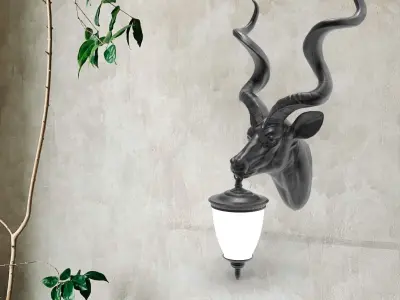 Goat Head Wall Lamp 3D print model