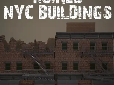 Ruined NYC Buildings Low-poly 3D model