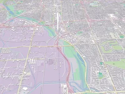 Cityscape Bakersfield California United States 3D model