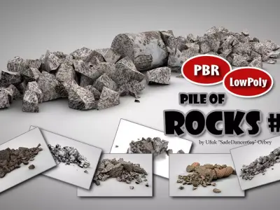 Rock Piles 1 Low-poly 3D model