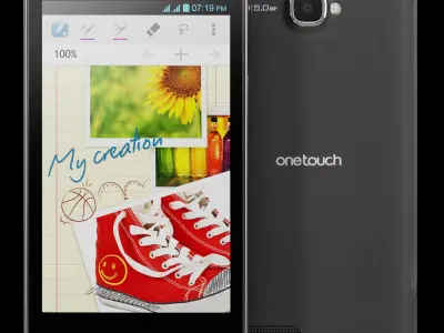 Alcatel One Touch 8000D Scribe Low-poly 3D model