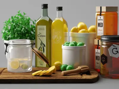 Kitchen set 3D model buy