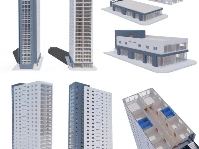 Residential Building with internal 1 3D model