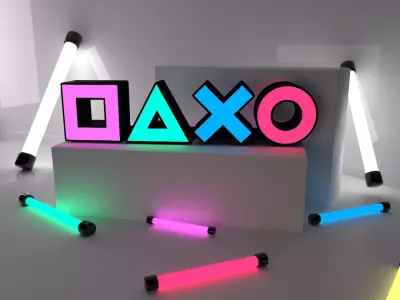 Playstation Icons Light Decorative Game 3D print model