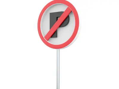  3d  traffic parking ban cartoon icon 3D model